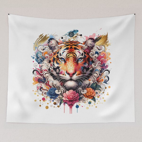 Item preview, colorful fantasy tiger designed and sold by Ultimate-Rabbit.