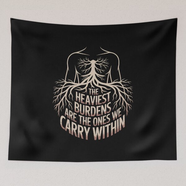 Item preview, The Heaviest Burdens Are The Ones We Carry Within - This gift is perfect for those facing emotional struggles who appreciate deep and inspiring messages. designed and sold by ZyziowskyArt.