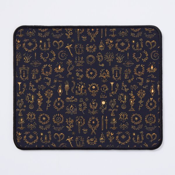 Item preview, Elegant Golden Ornamental Icons Featuring Candles, Plants, and Mystical Symbols designed and sold by CoolPixels.