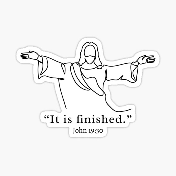 Artikel-Vorschau von Es ist vollbracht – Minimalistischer Jesus mit Johannes 19:30, designt und verkauft von TheBibleWords.