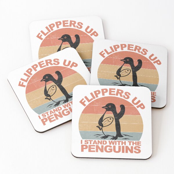 Item preview, Penguins Against Tariffs, Flippers Up, I stand with the penguins designed and sold by toongstudio.