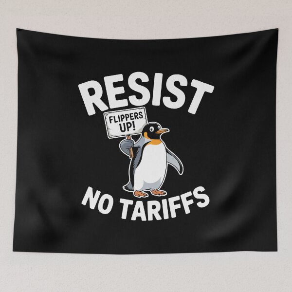 Item preview, Penguins Protest Against Tariffs Funny Penguin Tariff T- shirtThe perfect gift for penguin lovers, activists, and fans of clever, funny protest art. designed and sold by ZyziowskyArt.