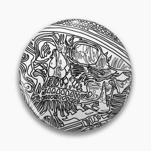 Item preview, Expressive Swirl Sugar Skull Black and White Line Art Drawing clooring page designed and sold by chuckletuckle.
