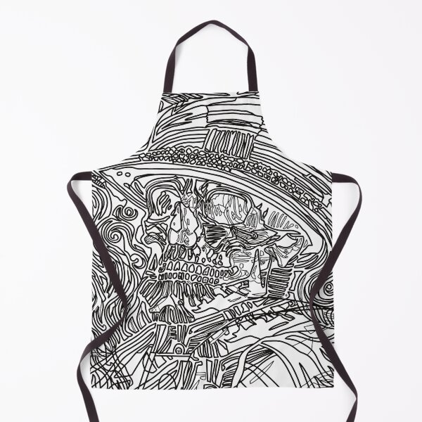 Item preview, Expressive Swirl Sugar Skull Black and White Line Art Drawing clooring page designed and sold by chuckletuckle.
