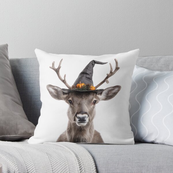 Item preview, Reindeer Wearing Halloween Witch Hat designed and sold by LazyOwlStore.