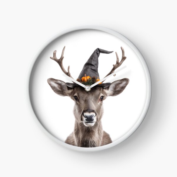 Item preview, Reindeer Wearing Halloween Witch Hat designed and sold by LazyOwlStore.