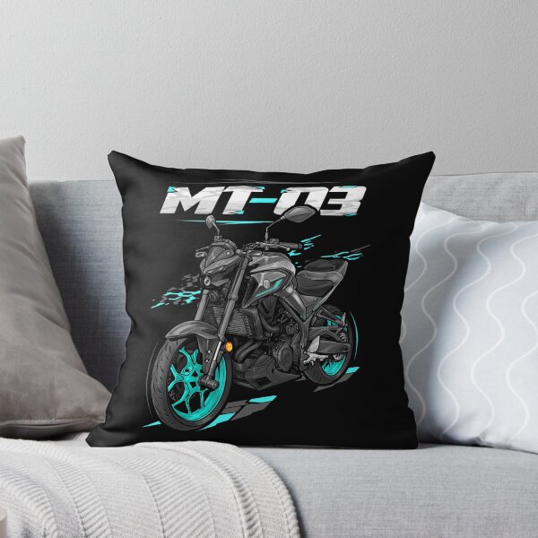 Aperçu de l'œuvre Yamaha MT-03 2022-2024 (Cyan Storm) pour les motards créée et vendue par MotoApparelHub.