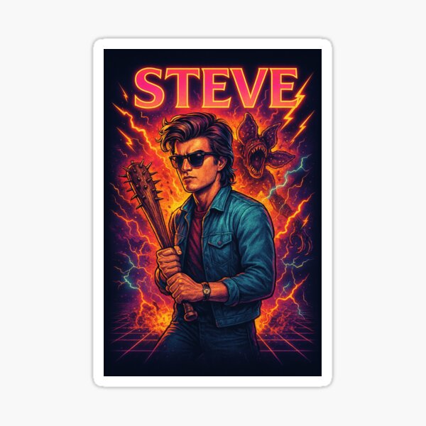 Item preview, Stranger Things Steve Harrington - Retro Hero Art Print designed and sold by BigDeezTees.