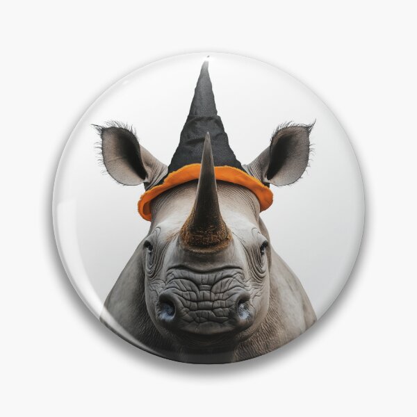 Item preview, Rhinoceros Wearing Halloween Witch Hat designed and sold by LazyOwlStore.