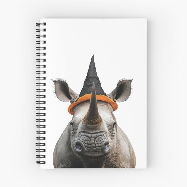Item preview, Rhinoceros Wearing Halloween Witch Hat designed and sold by LazyOwlStore.