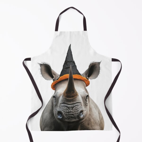 Item preview, Rhinoceros Wearing Halloween Witch Hat designed and sold by LazyOwlStore.