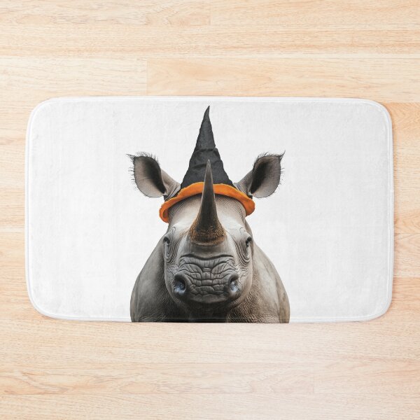 Item preview, Rhinoceros Wearing Halloween Witch Hat designed and sold by LazyOwlStore.