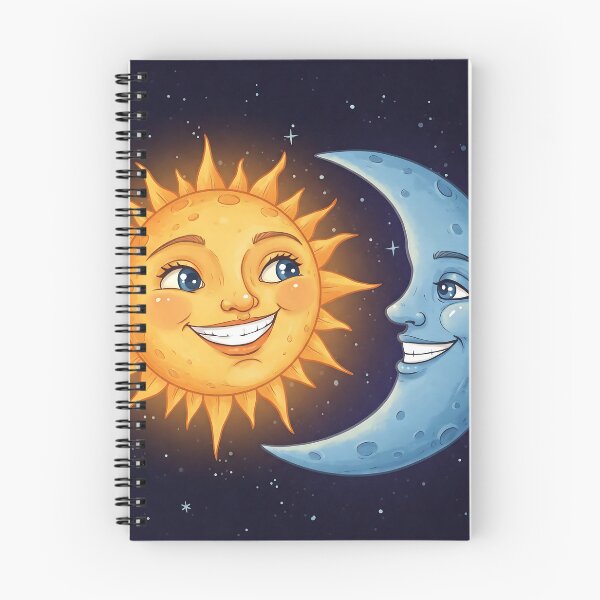 Item preview, Smiling Sun and Moon with Whimsical Expressions designed and sold by javastocks.