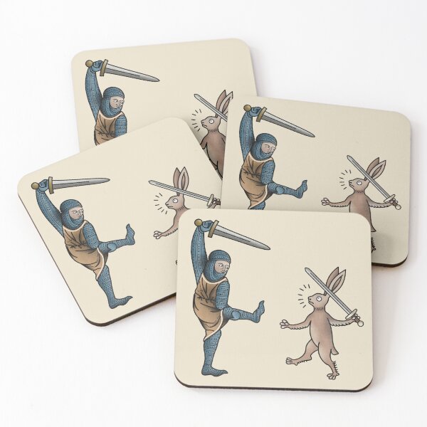 Item preview, Rabbit vs Knight fencing medieval meme designed and sold by MargiKnights.