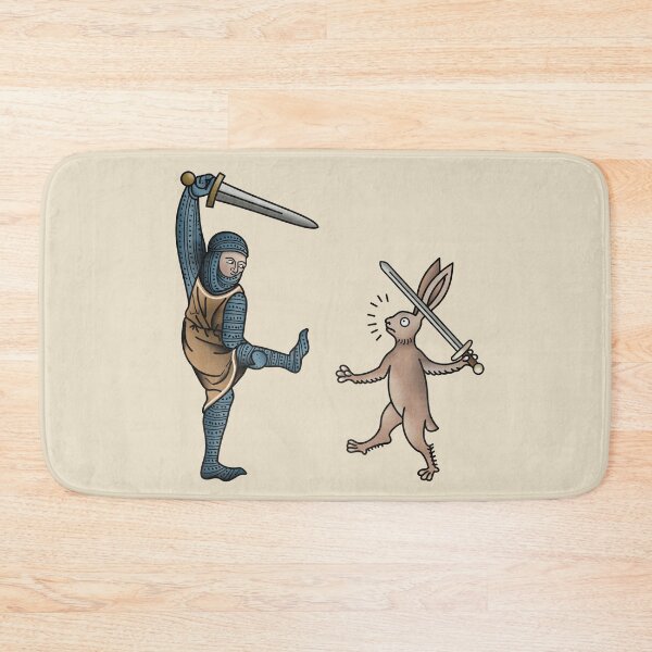 Item preview, Rabbit vs Knight fencing medieval meme designed and sold by MargiKnights.