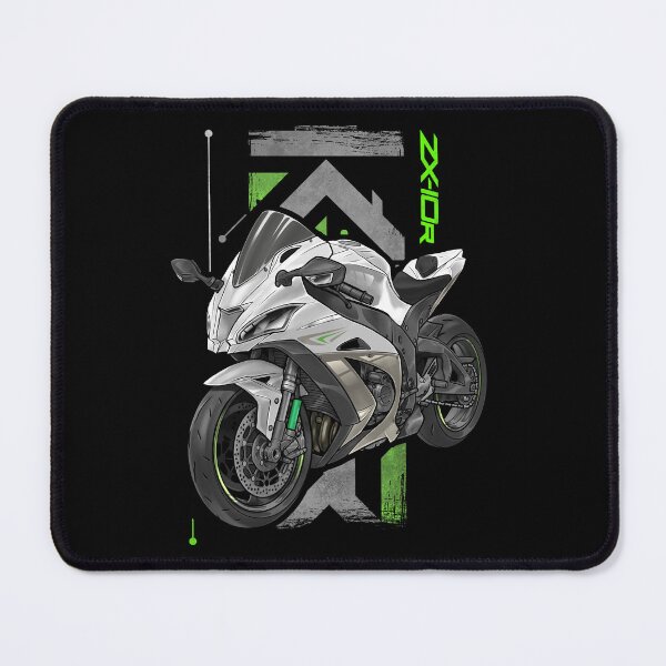 Item preview, Kawasaki Ninja ZX-10R 2017 (Pearl Blizzard White & Metallic Flat Raw Titanium) for Motorcycle Riders designed and sold by MotoApparelHub.