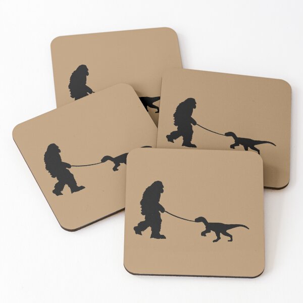 Item preview, Bigfoot Walking a Dinosaur Pet– Funny Cryptid & Prehistoric Mashup  designed and sold by donwillisjrart.