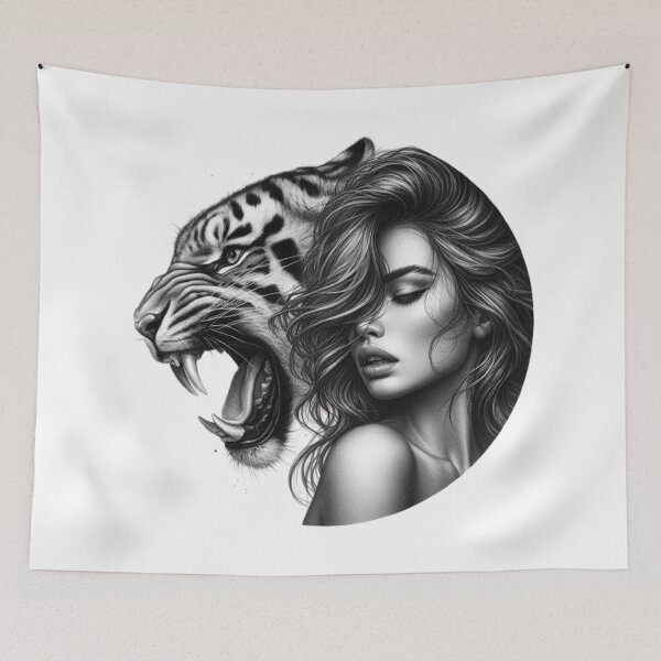 Item preview,  “Feminine power incarnate: a woman and her panther” designed and sold by CHRIST5000.