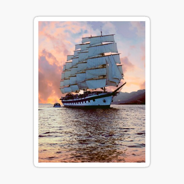 Royal Clipper At Dawn Sticker
