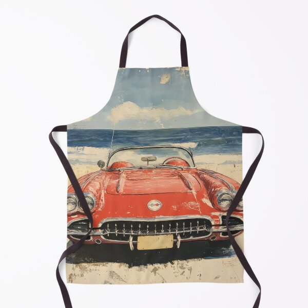 Item preview, Vintage Red Corvette by the Beach – Retro Summer Postcard Art designed and sold by Talius Designs.