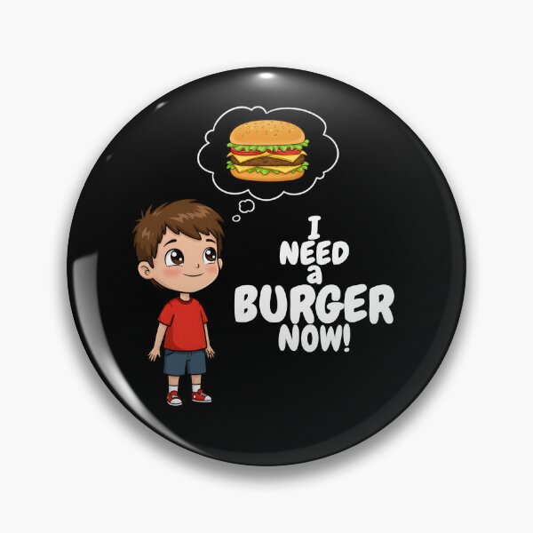 Item preview, Cute Cartoon Boy Craving a Delicious Burger Illustration | I NEED A BURGER NOW designed and sold by Unlimited-Style.