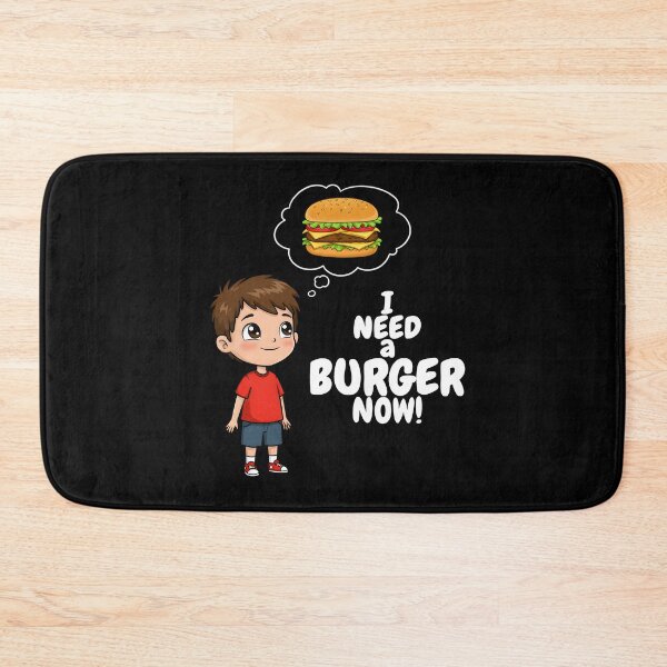 Item preview, Cute Cartoon Boy Craving a Delicious Burger Illustration | I NEED A BURGER NOW designed and sold by Unlimited-Style.