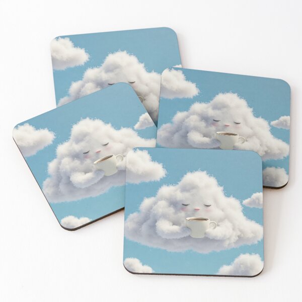 Item preview, Sleepy Cloud Holding a Coffee Cup – Cute Design designed and sold by javastocks.
