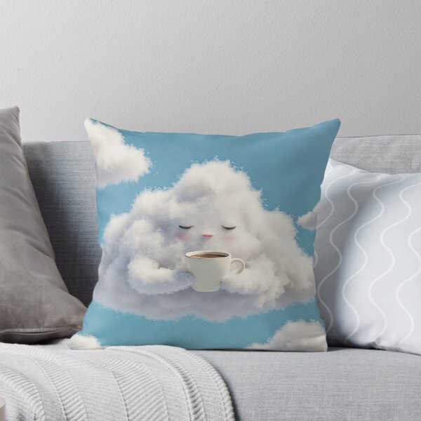 Item preview, Sleepy Cloud Holding a Coffee Cup – Cute Design designed and sold by javastocks.