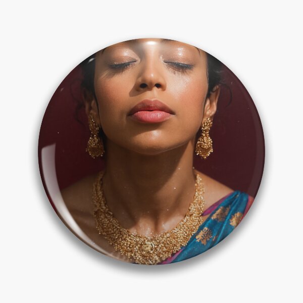 Item preview, Liza Koshy in Blue Silk Saree and Gold Temple Jewelry designed and sold by Aryabek.