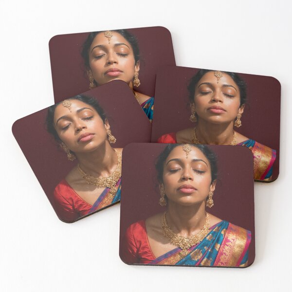 Item preview, Liza Koshy in Blue Silk Saree and Gold Temple Jewelry designed and sold by Aryabek.