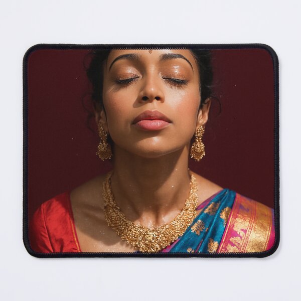 Item preview, Liza Koshy in Blue Silk Saree and Gold Temple Jewelry designed and sold by Aryabek.