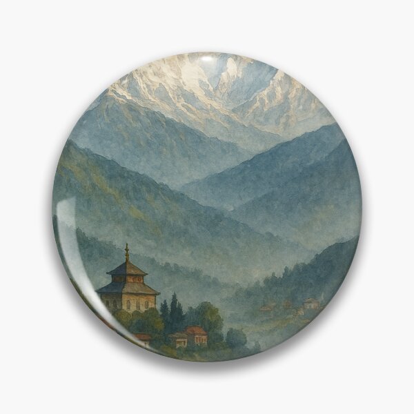 Item preview, Misty Kanchenjunga Mountain with Rainbow Gradient designed and sold by Aryabek.