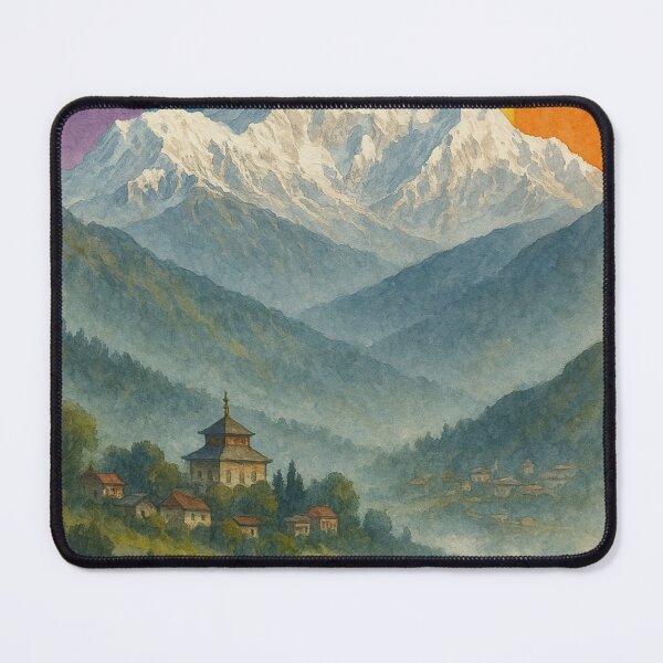 Item preview, Misty Kanchenjunga Mountain with Rainbow Gradient designed and sold by Aryabek.
