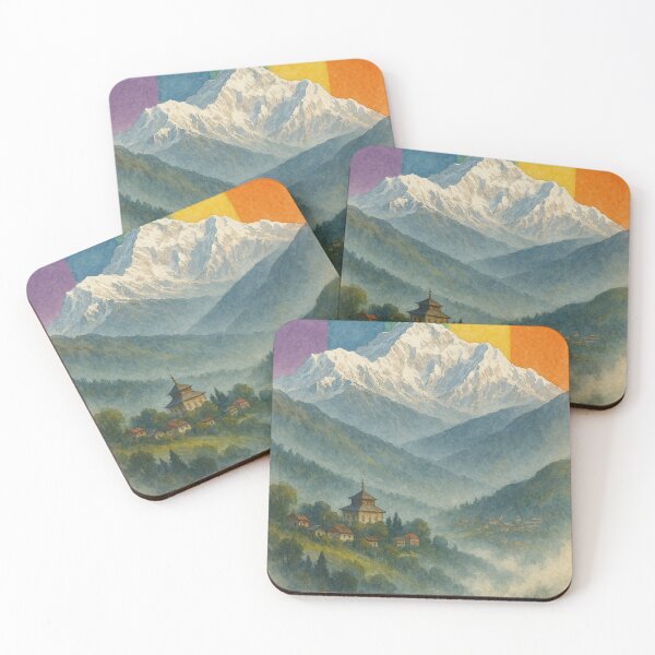 Item preview, Misty Kanchenjunga Mountain with Rainbow Gradient designed and sold by Aryabek.