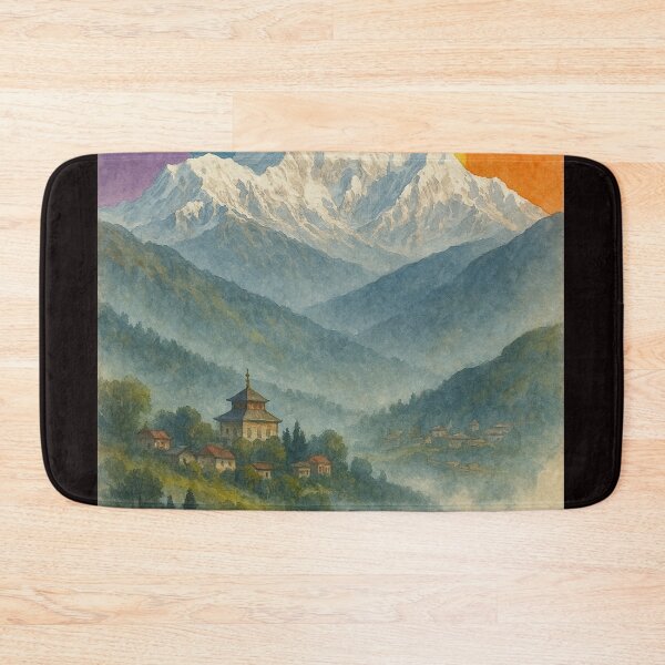 Item preview, Misty Kanchenjunga Mountain with Rainbow Gradient designed and sold by Aryabek.