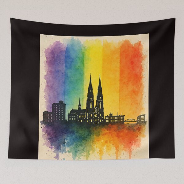 Item preview, Dunedin Skyline with Rainbow Backdrop and Cathedral designed and sold by Aryabek.
