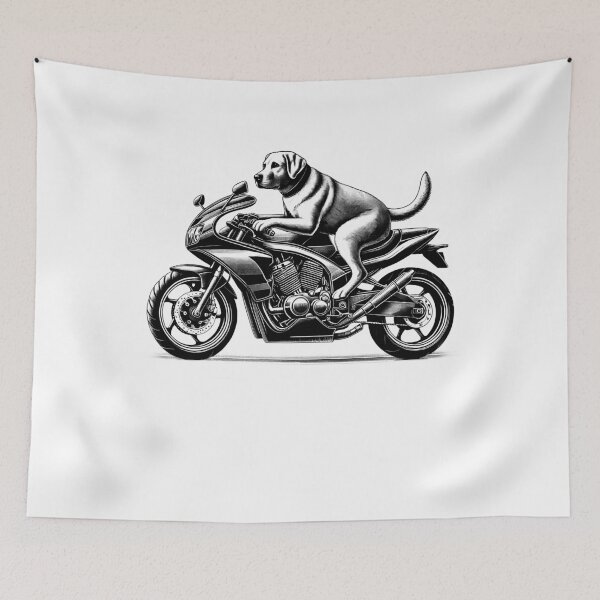 Item preview, Cool Labrador Retriever Riding a Motorcycle Biker Dog Lover designed and sold by Kimberley King Art  King Art.