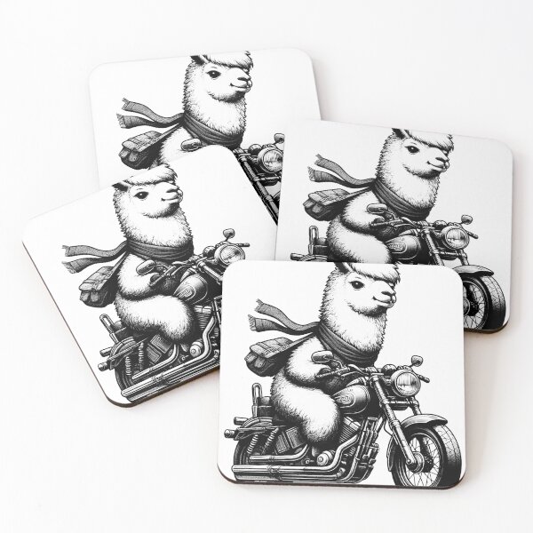 Item preview, Cool Llama Riding a Motorcycle Biker Alpaca Lover designed and sold by Kimberley King Art  King Art.