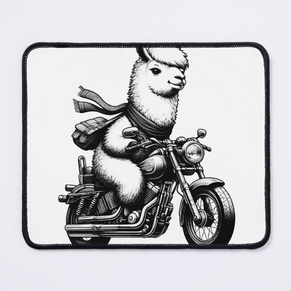 Item preview, Cool Llama Riding a Motorcycle Biker Alpaca Lover designed and sold by Kimberley King Art  King Art.