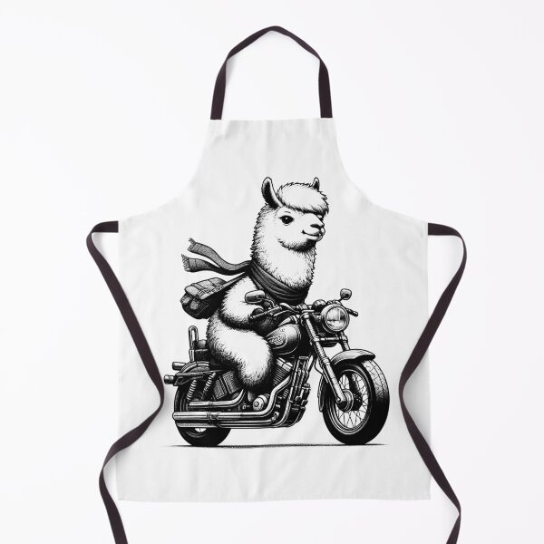 Item preview, Cool Llama Riding a Motorcycle Biker Alpaca Lover designed and sold by Kimberley King Art King Art.