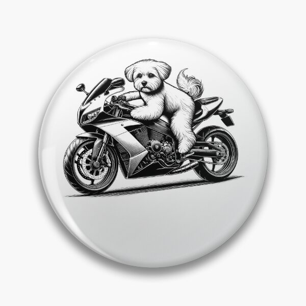 Item preview, Cool Maltese Riding a Motorcycle Biker Dog Lover designed and sold by Kimberley King Art  King Art.