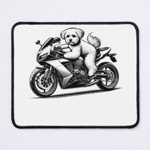 Item preview, Cool Maltese Riding a Motorcycle Biker Dog Lover designed and sold by Kimberley King Art King Art.