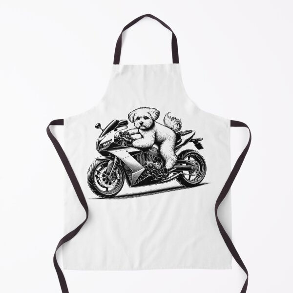 Item preview, Cool Maltese Riding a Motorcycle Biker Dog Lover designed and sold by Kimberley King Art King Art.