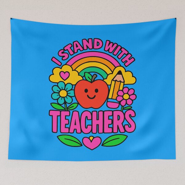 Item preview, I Stand With Teachers – Cute Teacher Protest Shirt designed and sold by Cheeky Companions.