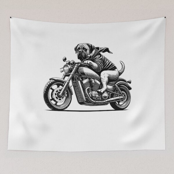 Item preview, Cool Mastiff Riding a Motorcycle Biker Dog Lover designed and sold by Kimberley King Art  King Art.