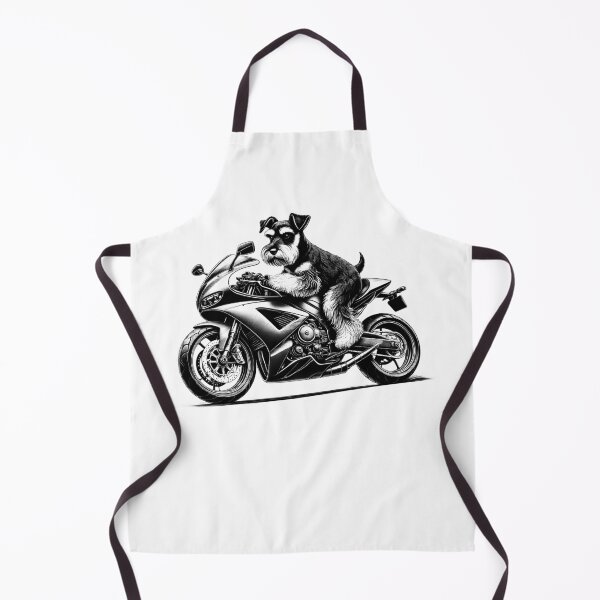 Item preview, Cool Miniature Schnauzer Riding a Motorcycle Biker Dog Lover designed and sold by Kimberley King Art King Art.