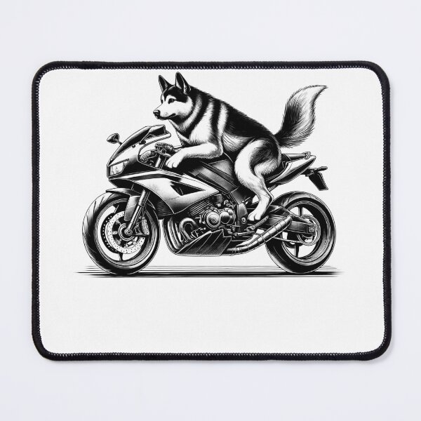 Item preview, Cool Norwegian Elkhound Riding a Motorcycle Biker Dog Lover designed and sold by Kimberley King Art King Art.
