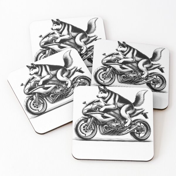 Item preview, Cool Norwegian Elkhound Riding a Motorcycle Biker Dog Lover designed and sold by Kimberley King Art  King Art.