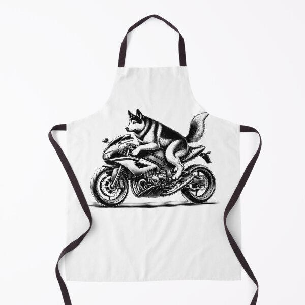 Item preview, Cool Norwegian Elkhound Riding a Motorcycle Biker Dog Lover designed and sold by Kimberley King Art King Art.