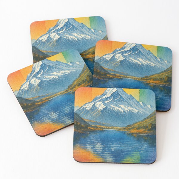 Item preview, Mount Cook New Zealand with Rainbow Reflection designed and sold by Aryabek.